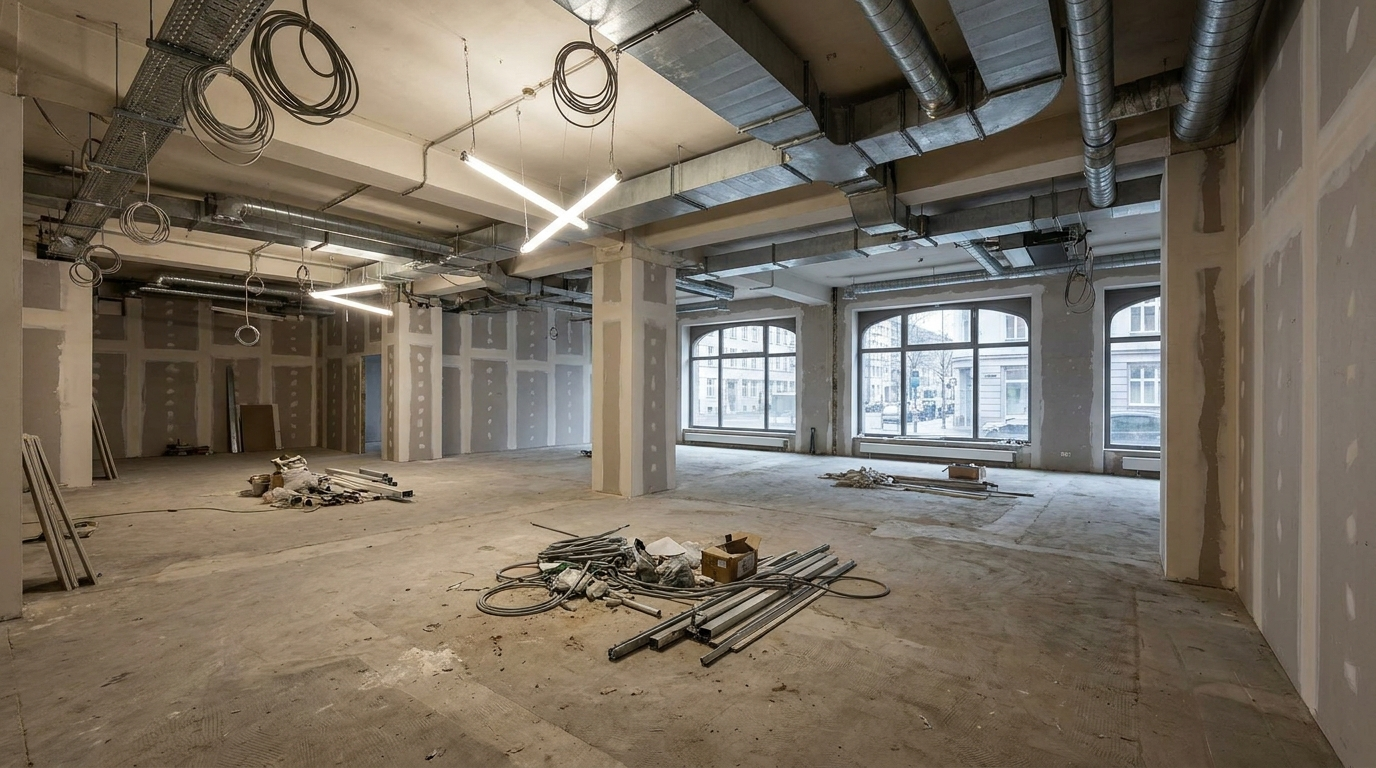 Vor der Sanierung: Büroausbau